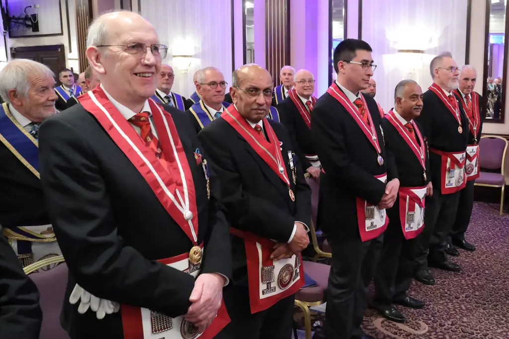 Normally, being in the red is, of course, something to be avoided. However, Masonically speaking, it signifies something very special. At the recent meeting of Provincial Grand Lodge, the RW ProvGM was pleased to invest his six new Provincial Grand Stewards and, as ever, there was also a plethora of PProvGStwds proudly wearing their red regalia.
