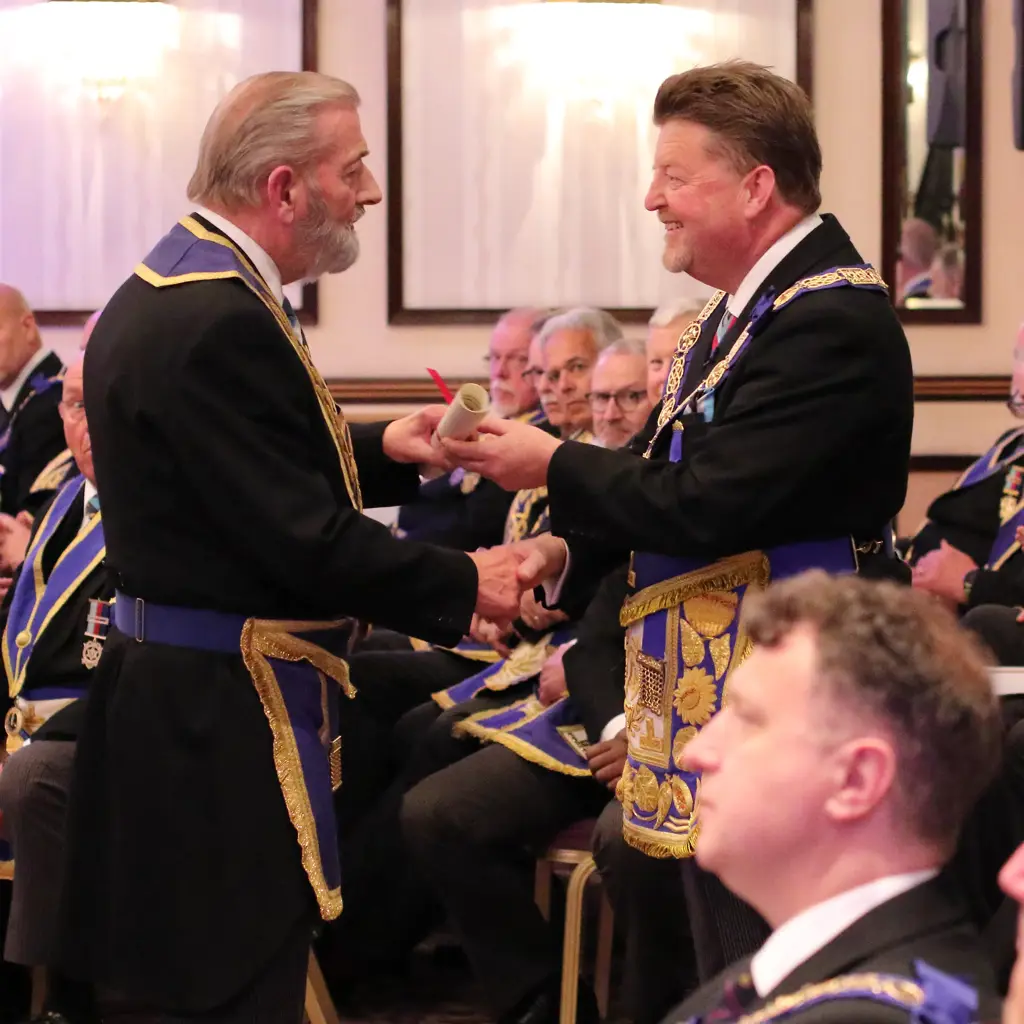 Christopher Grove also received a Certificate of Merit for his unstinting support and dedication to Warwickshire Freemasonry.